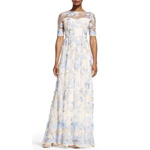 NWT {Adrianna Papell} Embroidered Lace Gown